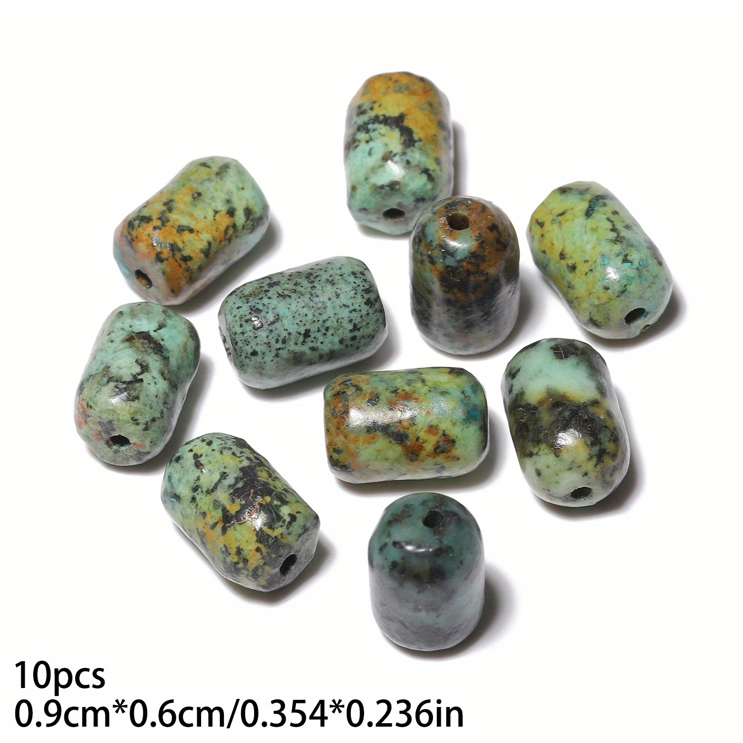 10pcs Small Bucket Shaped Stone Beads for DIY Crafting